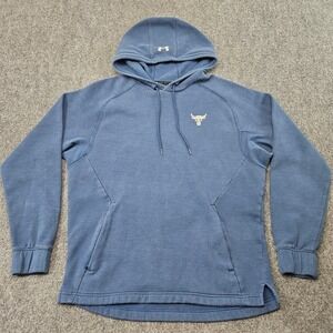 Under Armour Project Rock Brahma Bull Hoodie Mens Medium Blue Sweatshirt Gym